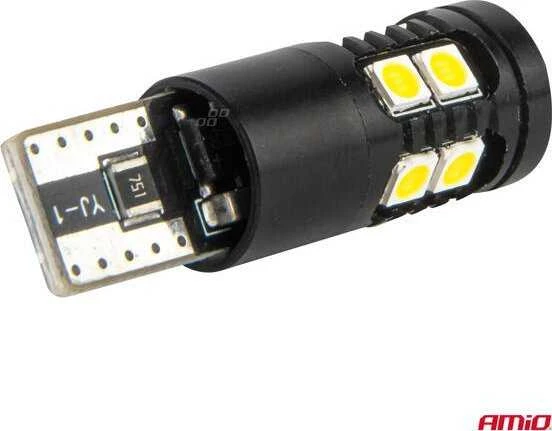 LED lemputės Canbus T10 W5W 13SMD 3030 baltos 12V 24V amio-04259