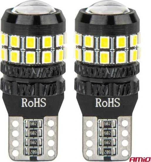 LED lemputės Canbus T10 W5W 27SMD 2016 baltos 12V 24V amio-04258