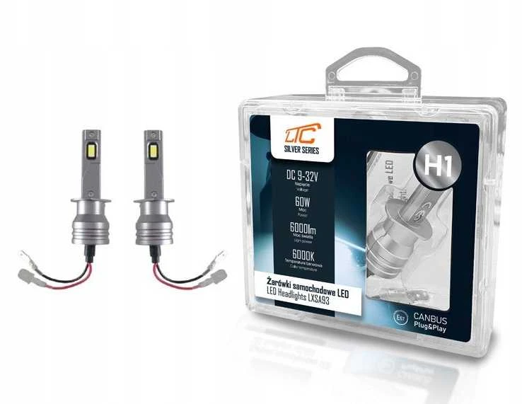 „Żarówki“ LED LTC Sidabrinis serijos „Plug&Play“ H1 DC 9-32Vmax 60W 6000LM vienetas, 2 vnt.