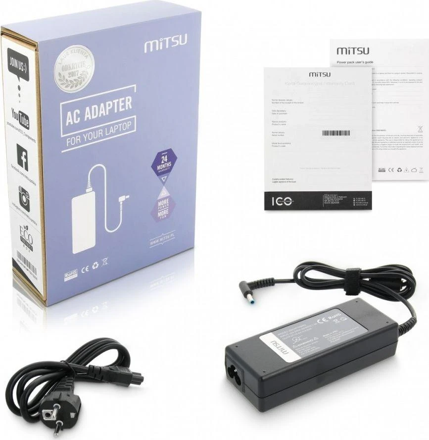 Nešiojamo Kompiuterio Pakrovėjas - Mitsu 19.5V 4.62A 90W Juodas