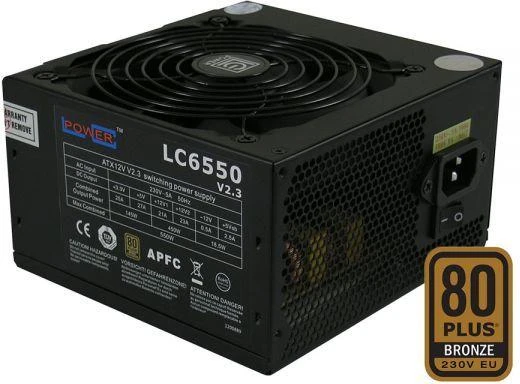 Maitinimo blokas LC-Power LC6550 V2.3 550 W 20+4 kontaktų ATX ATX Juodas
