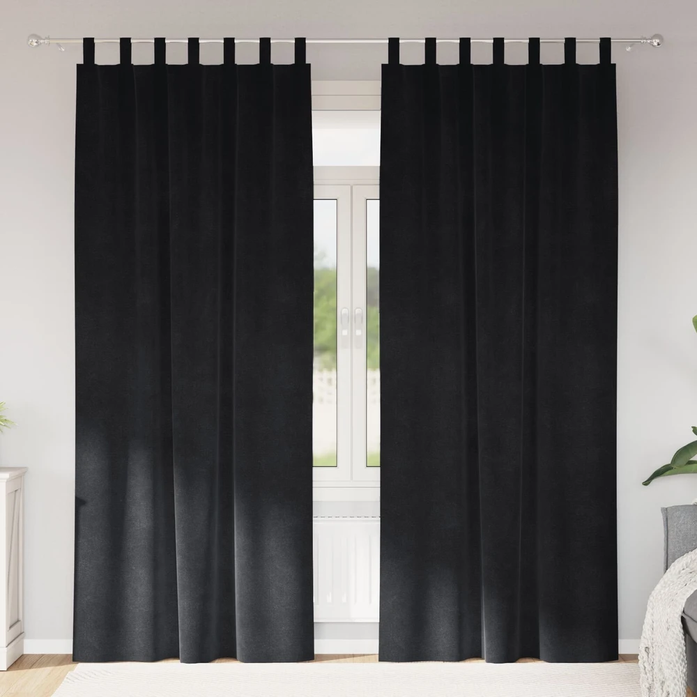 Užtemdymo užuolaidos 2 vnt. Juoda 140 x 260 cm Aksomas
