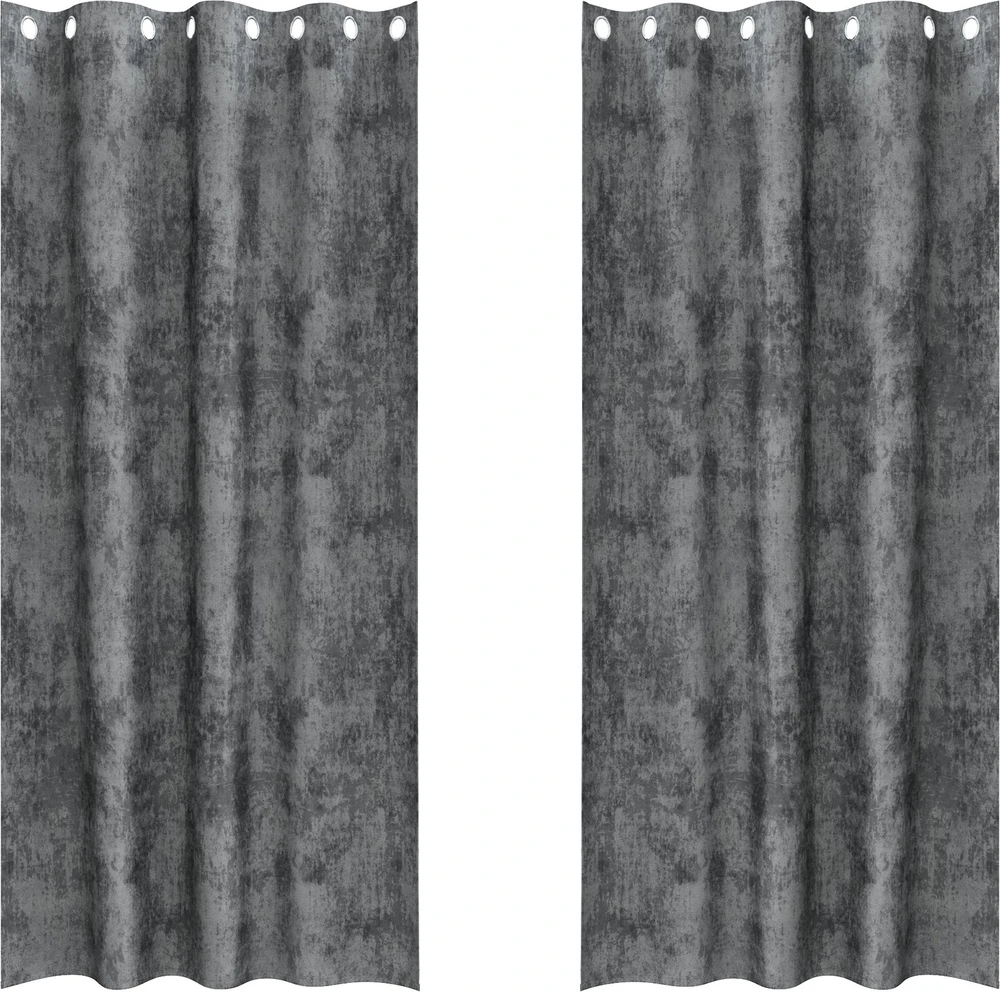 Aksominio tipo užuolaidos 2 vnt. Pilka 245 x 140 cm Aksomas