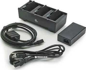 Zebra 3 Slot Baterija Charger; ZQ300 serija; apima maitinimo šaltinį ir ES maitinimo laidą