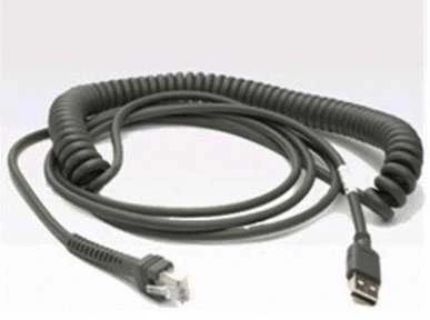 Zebra susuktas spiralinis USB kabelis