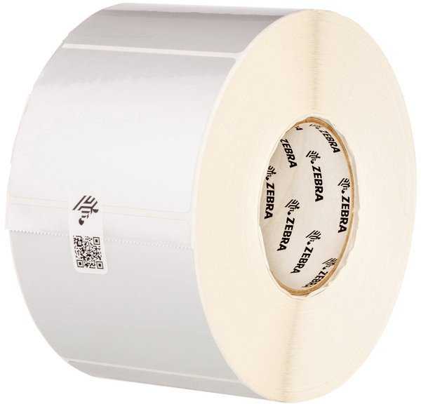 Zebra LABEL, POLYESTER, 76.2MMX76.2MM; THERMAL TRANSFER, Z-ULTIMATE 3000T Sidabrinis, PERMANENT ADHESIVE, 25MM CORE