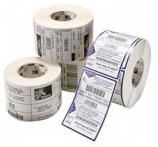 Zebra Label, Polyester, 76.2x50.8mm; Thermal Transfer, Z-Ultimate 3000T Baltas, Permanent Adhesive, 19mm Core, Perforation and Juodas Mark