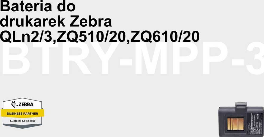 Zebra RINKINIO ACC QLN2/3, ZQ510/20, ZQ610/20 ATSARGINIS IŠMANUSIS BATERIJA