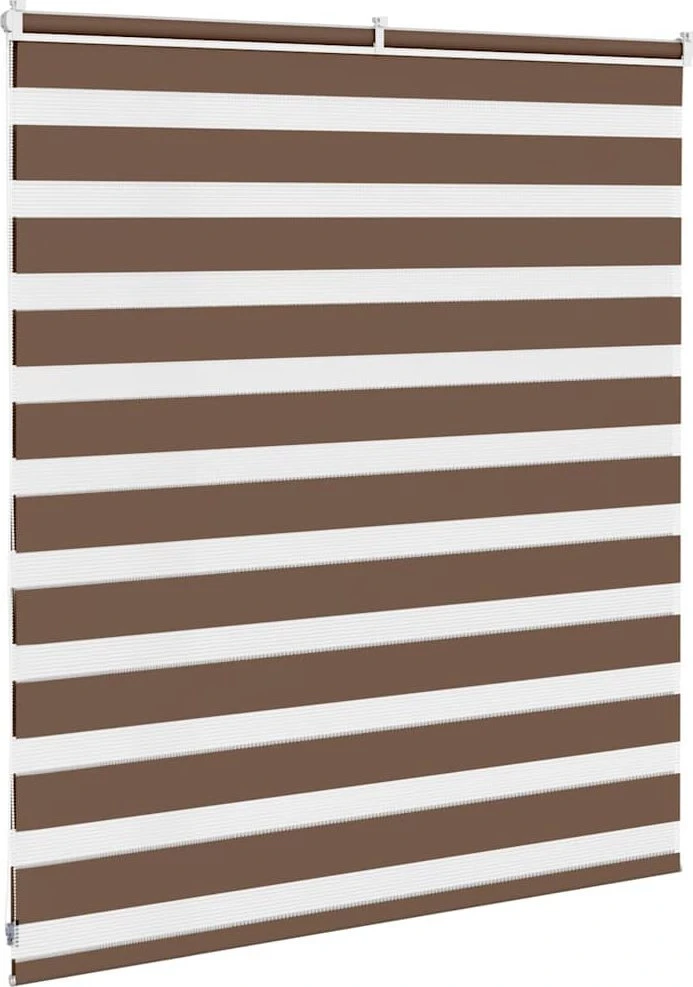 Zebrinės žaliuzės, rudos, 130x100 cm, audinys, plotis 125,9 cm, poliesteris