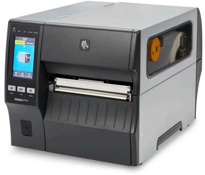 Zebra TT spausdinimo spausdintuvas ZT421; 6", 203 dpi, Europos ir JK laidas, nuoseklusis prievadas, USB, 10/100 Tinklinis, „Bluetooth 4.1“/MFi, USB jungtis, pjaustytuvas su surinkimo dėklu, EZPL