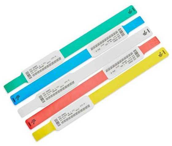 Zebra WRISTBAND,SYNTHETIC,1X6IN (25.4X152.4MM);DT,Z BAND ULTRA SOFT,COATED,PERMANENT ADHESIVE,HC100 CARTRIDGE, 300/ROLL,6/BOX