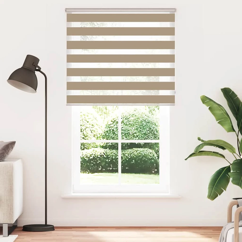 Zebro žaliuzė, smėlio rudos spalvos, 135x230 cm, audinys, plotis 130,9 cm, poliesteris