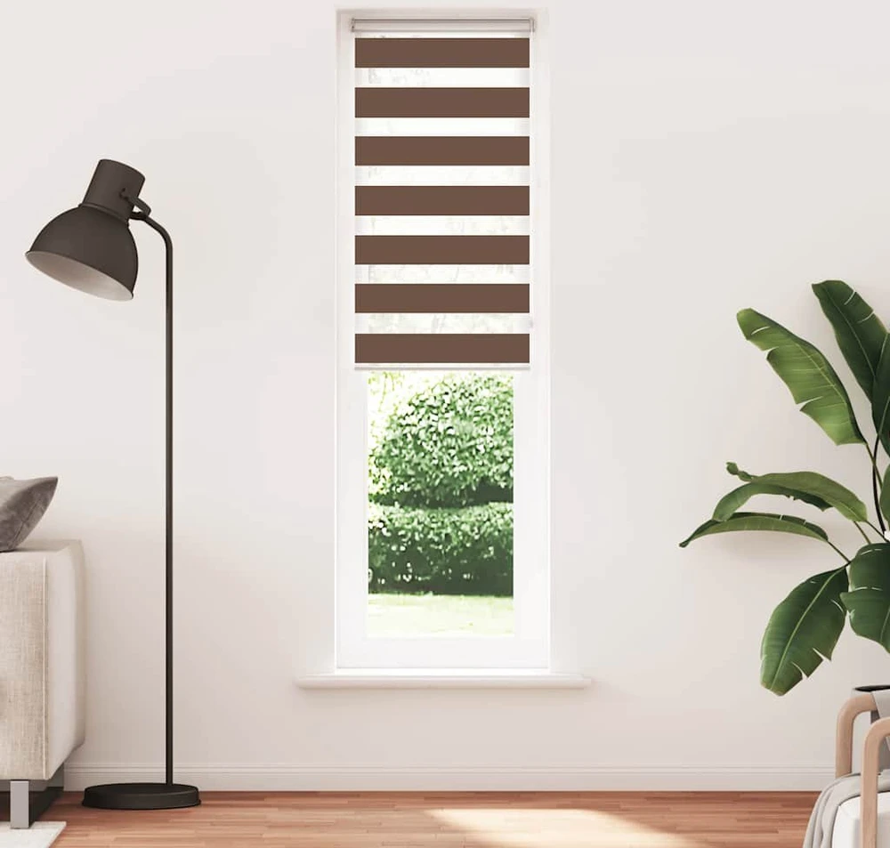 Zebrinės žaliuzės, rudos, 60x230 cm, audinys, plotis 55,9 cm, poliesteris