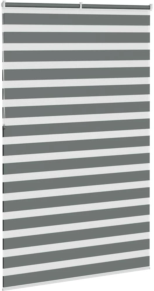 Zebrinės žaliuzės, tamsiai pilkos, 145x230 cm, audinys, plotis 140,9 cm, poliesteris