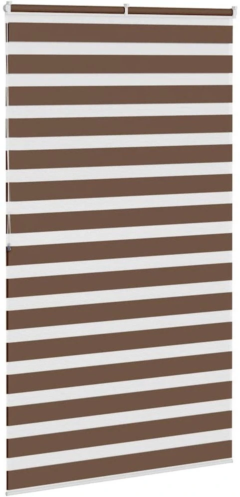 Zebrinės žaliuzės, rudos, 135x200 cm, audinys, plotis 130,9 cm, poliesteris
