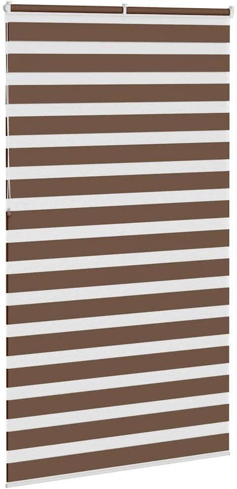 Zebrinės žaliuzės, rudos, 135x230 cm, audinys, plotis 130,9 cm, poliesteris