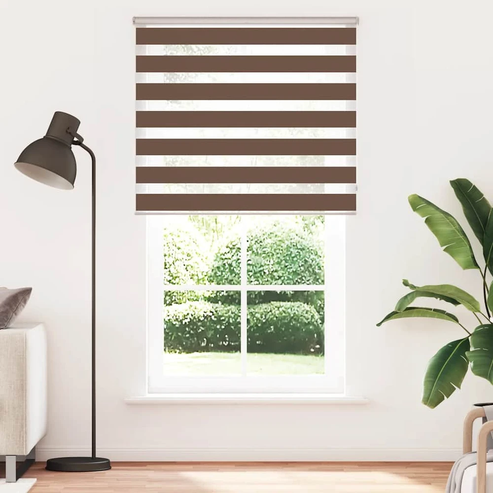 Zebrinės žaliuzės, rudos, 135x230 cm, audinys, plotis 130,9 cm, poliesteris