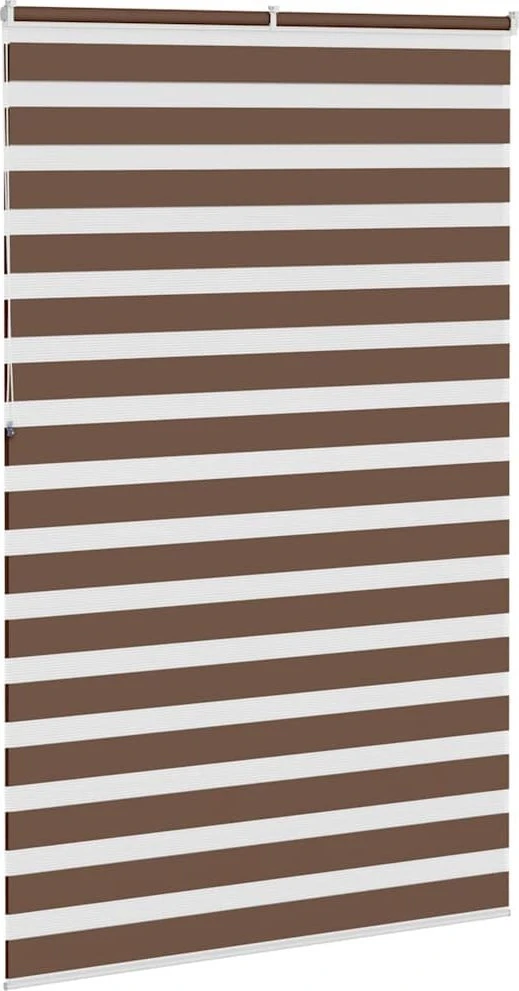 Zebrinės žaliuzės, rudos, 145x230 cm, audinys, plotis 140,9 cm, poliesteris