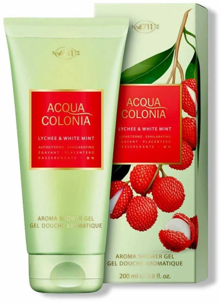 4711 Acqua Colonia Lychee & Baltas Mint Moisturizing Dušo želė Body All Skin Types, 200 ml