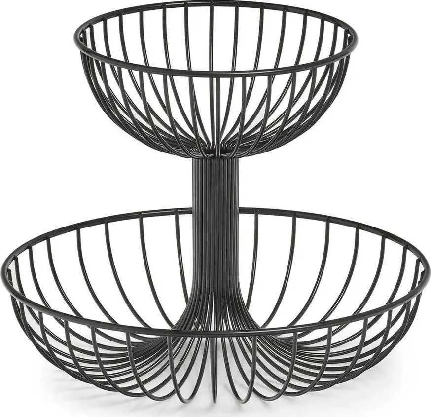 Fruit basket 2-level, Ø 32 x 26 cm, juodas, ZELLER