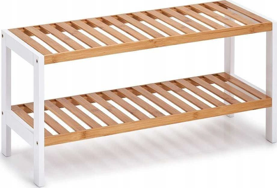 Zeller Bamboo Batų lentyna, bambukinė ir metalinė lentyna, kompaktiška batų spintelė.