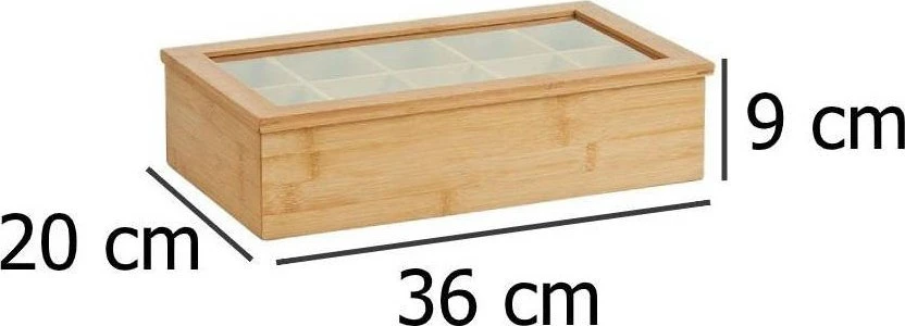 Bamboo Bambuko arbatos dėžutė maišeliuose - 10 skyrių, ZELLER
