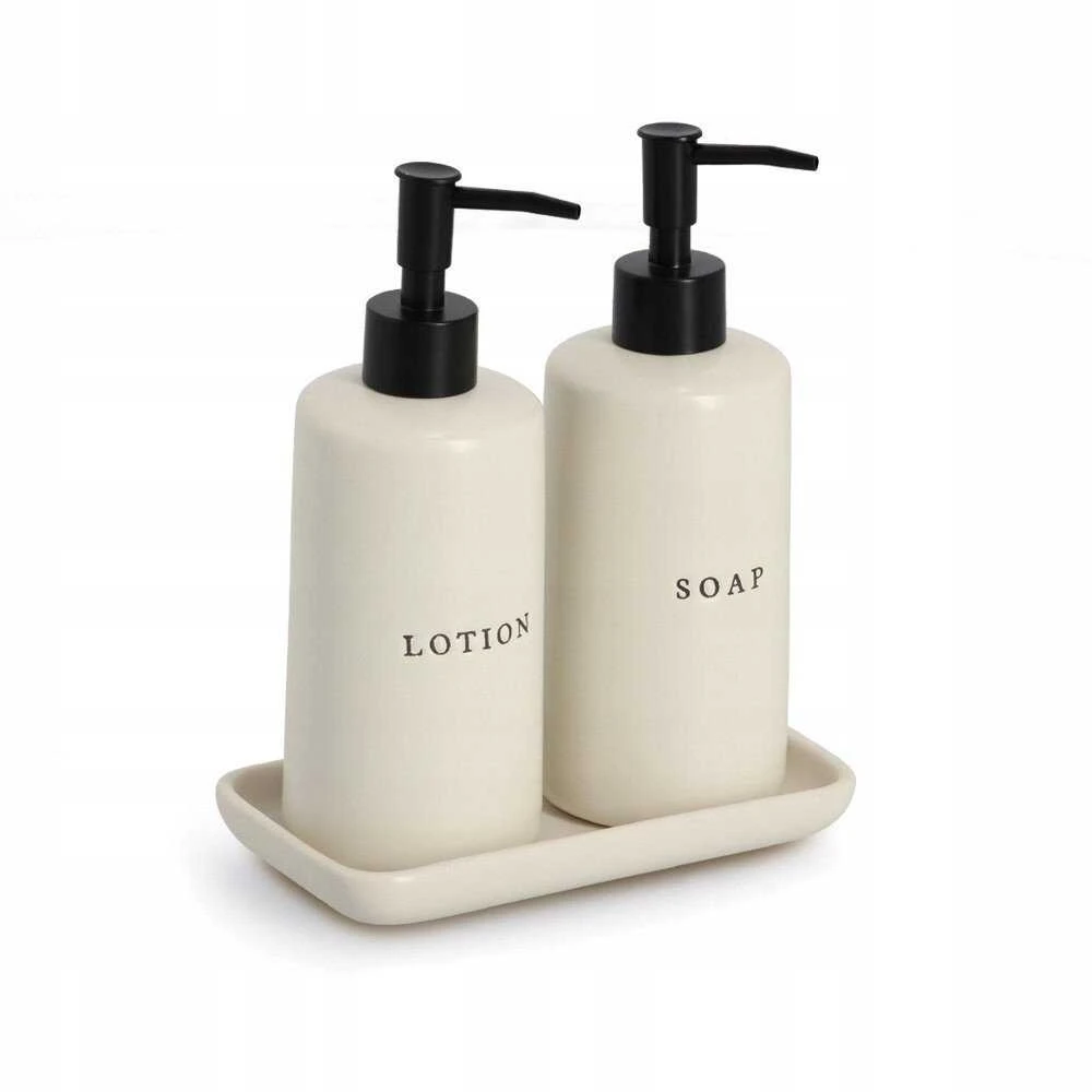 Zeller PIECES Keraminiai muilo ir losjonų dozatoriai BATH STYLE, 3 vnt