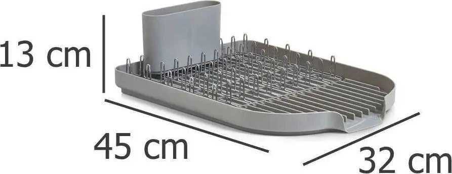 Zeller Dish Drain Rack, metal chromed/pilkas plastikas