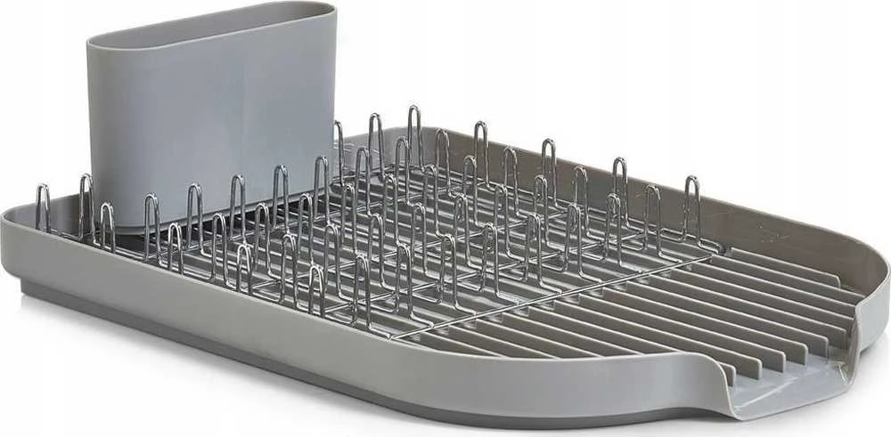 Zeller Dish Drain Rack, metal chromed/pilkas plastikas