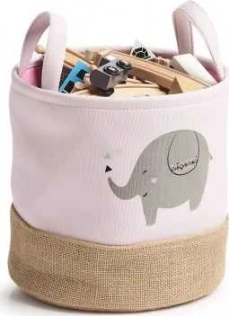 Zeller Elefant laikymo krepšelis, poliesteris / džiutas, rožinė