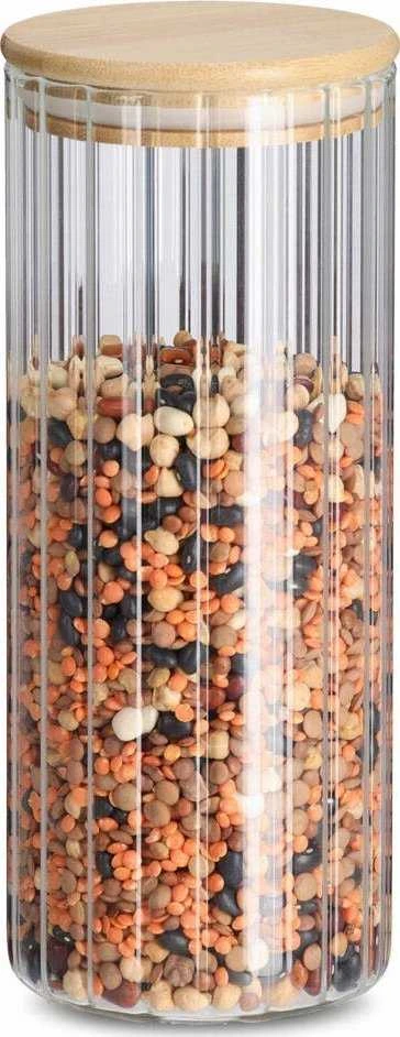 Zeller GROOVES stiklainis su bambukiniu dangteliu, 1100 ml