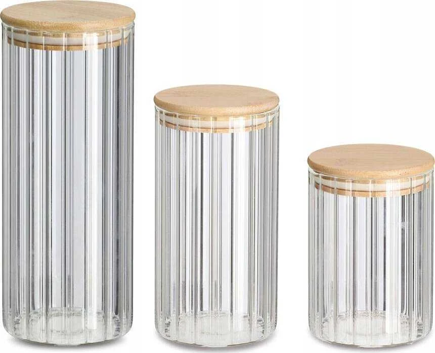 Zeller GROOVES stiklainis su bambukiniu dangteliu, 1100 ml