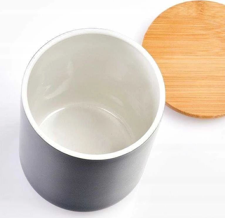 Bamboo ANTRACITO keraminis indelis su bambuko dangteliu, 650 ml, ZELLER