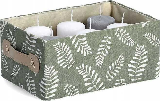 Zeller Cotton Dėžutė su dangteliu, medvilnė, lapų motyvas