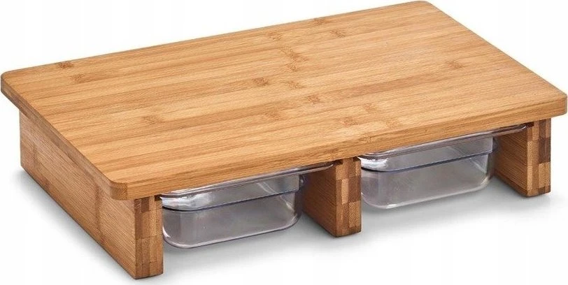 Zeller Bamboo Bambuko pjaustymo lenta su padėklais, pjaustymo lenta, virtuvės lentos, medinės pjaustymo lentos, virtuvės reikmenys, bambuko pjaustymo lenta