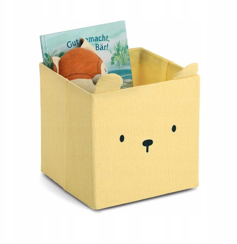 Zeller Muslino žaislų indelis COZY KIDS su ausytėmis, 28 x 28 x 28 cm