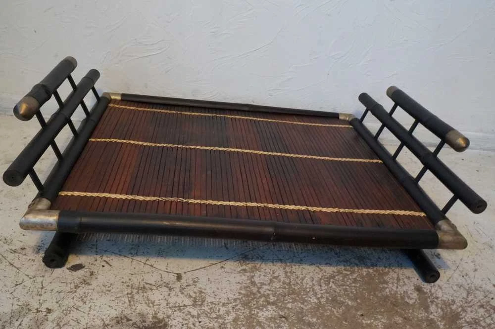 Bamboo Pusryčių stalas, Bambuko padėklas su kojelėmis, 50x30 cm, ZELLER