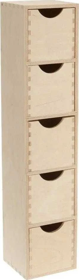 Dėžutė smulkiems daiktams, 5 stalčiai, medinė, 60x13x12 cm, ZELLER