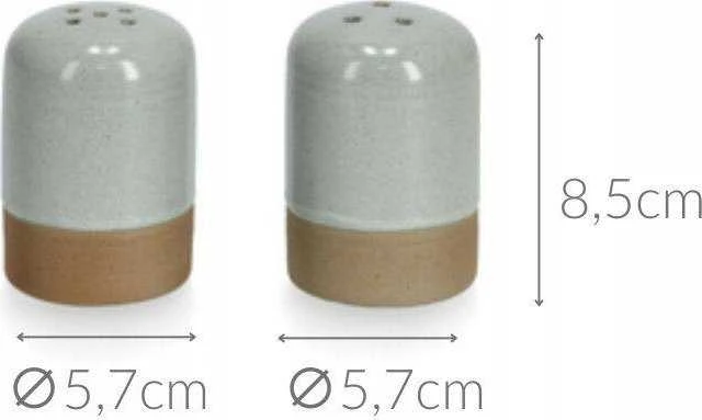 Zeller Druskos ir pipirų plaktuvas, keramikinis rinkinys, Ø 5,7 cm