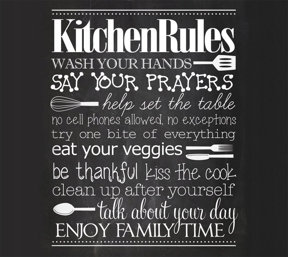 Stiklinė apsauginė plokštelė KITCHEN RULES viryklei — didelė, ZELLER