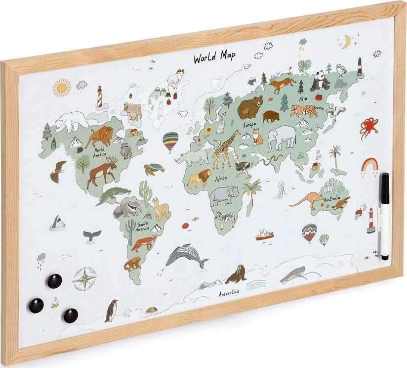 Zeller Magnetinė lenta, pasaulio žemėlapis, 60 x 40 cm