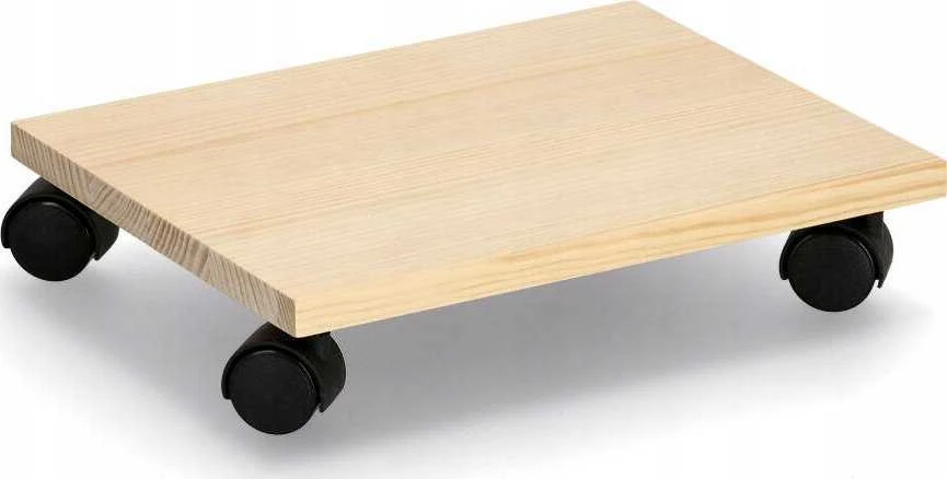 Medinis vežimėlis su juodais ratukais