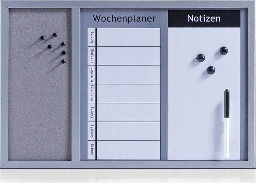 WEEKLY PLANNER užrašų lenta, 3 in 1, 60x40 cm, ZELLER