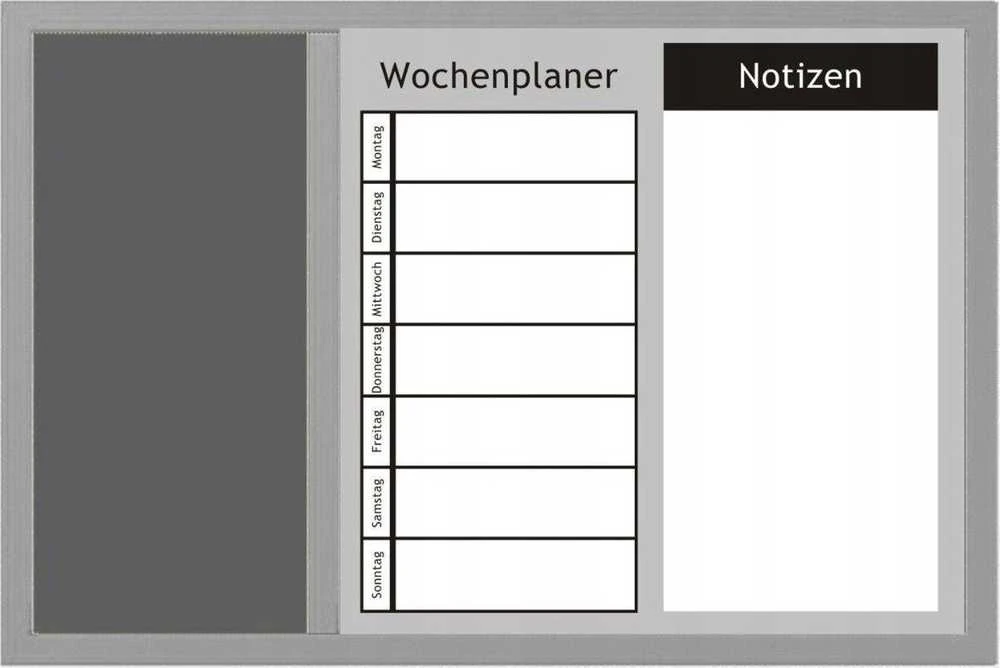 WEEKLY PLANNER užrašų lenta, 3 in 1, 60x40 cm, ZELLER