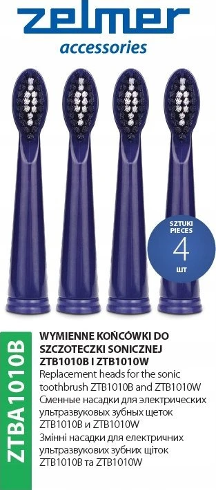 Zelmer ZTBA1010B atsarginiai mėlyni antgaliai, 4 vnt.