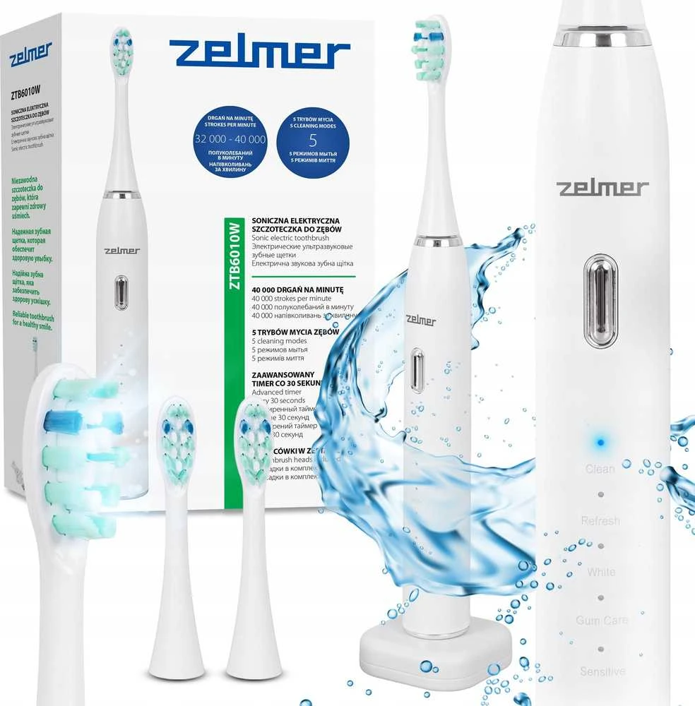 Zelmer SONIC dantų šepetėlis ZTB 6010W 40000 vibracijų/min.