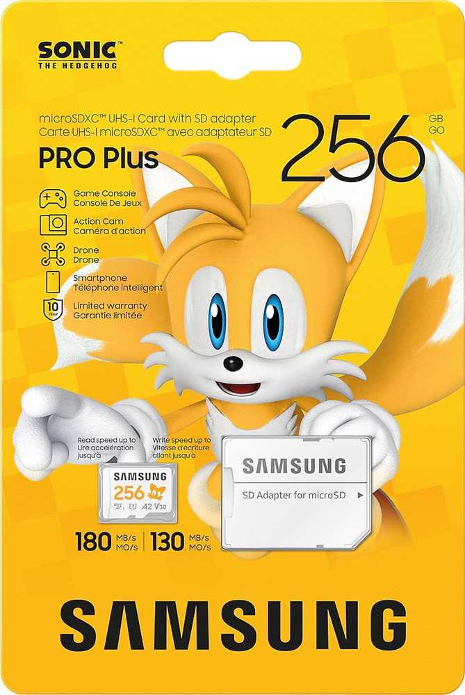 Atminties kortelė Žemėlapis Samsung Pro Plus Sonic The Hedgehog Micro SDXC 256 GB 10 klasės UHS-I/U3 A2 V30 (MB-MD256SA/LC1)