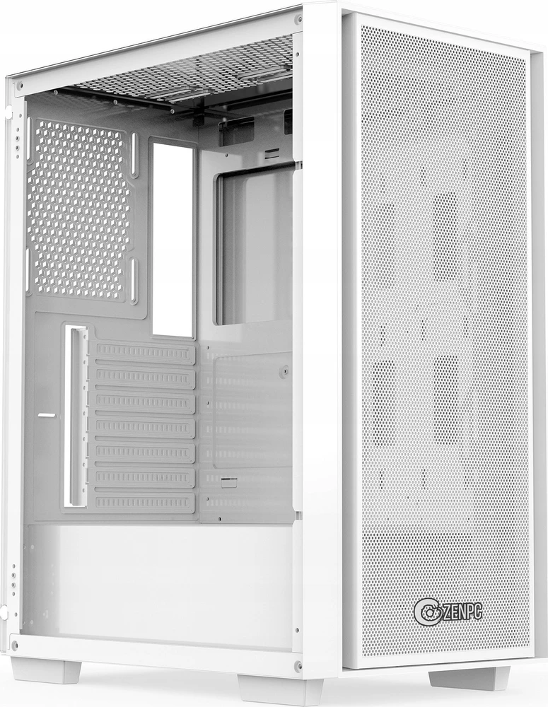 Korpusas Zenpc Z1 Mesh Glass 4x P12 PWM PST ARGB Baltas (ZEN.MHA.01.WH.4A)