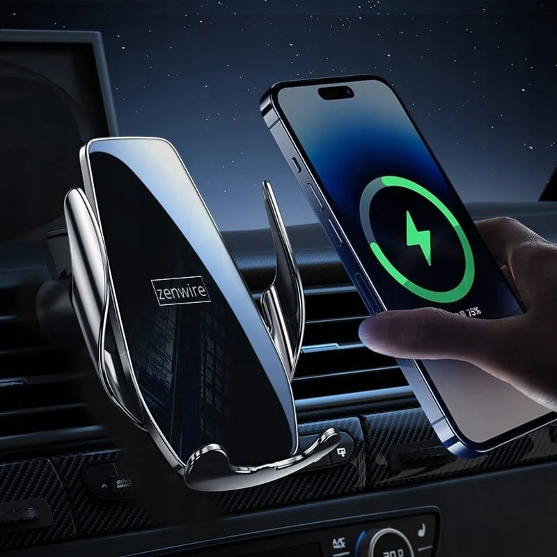 Zenwire Automobilinis telefono laikiklis su belaidžiu įkrovikliu, priekinio stiklo grotelės, kabinos paviršius Zenwire W30