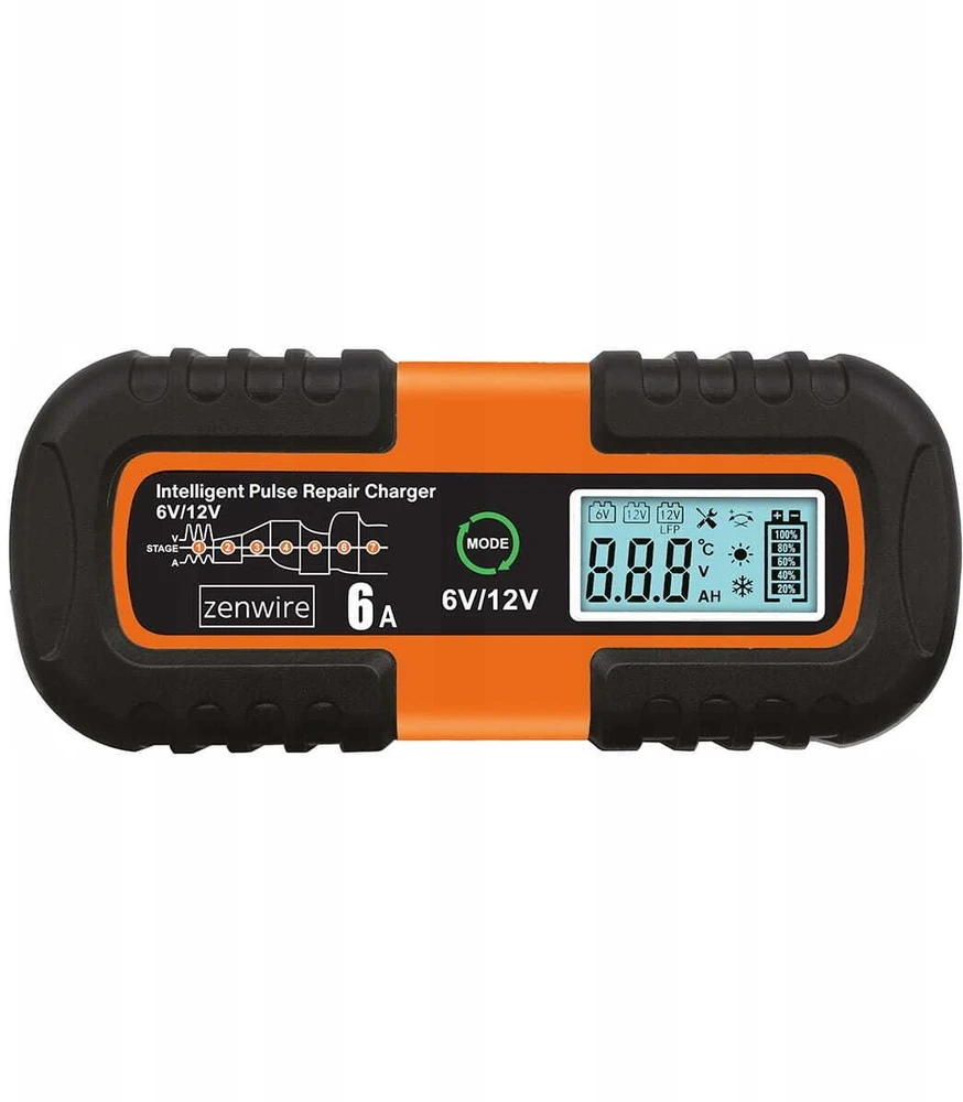 Zenwire Automobilio akumuliatoriaus įkroviklis su remonto funkcija AGM 6V 12V JMD-6S
